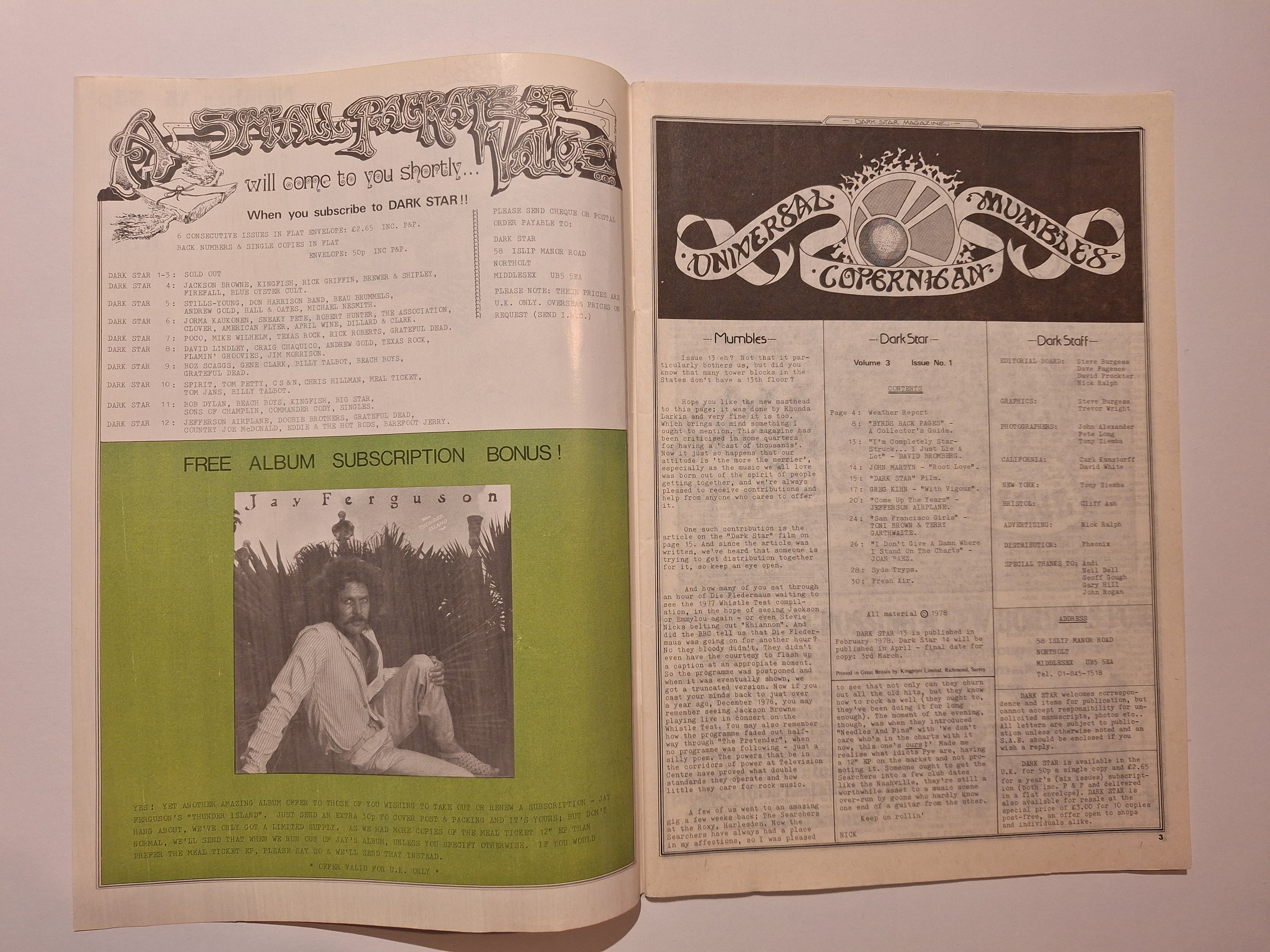 Darkstar Magazine – Original Music Fanzine from 1978