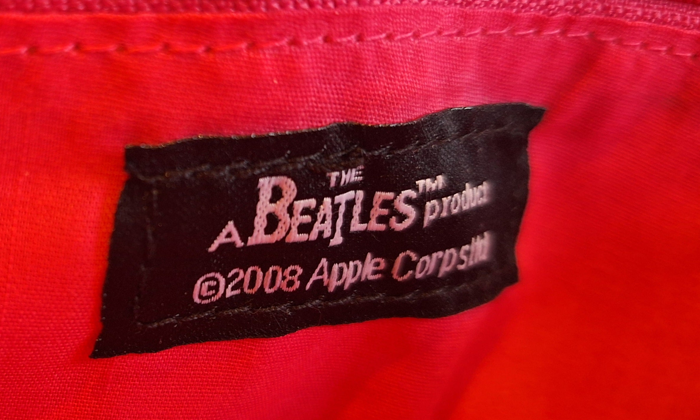 The Beatles Tote Bag – Black with Pink Interior | Official Apple Corps (2008)