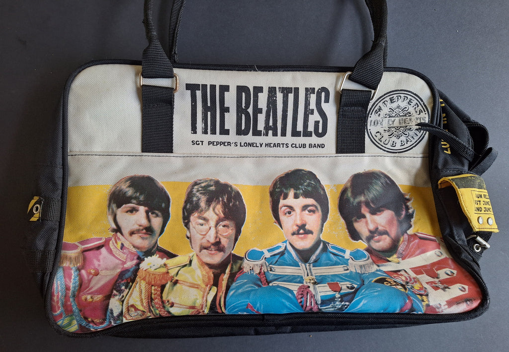 The Beatles Shoulder/Handbag (Black with Yellow Print) | Sgt. Pepper Design