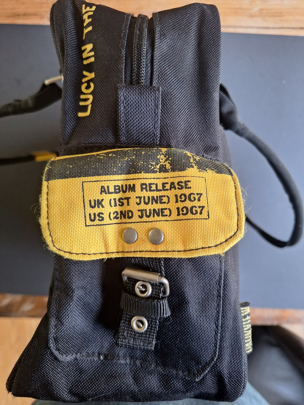 The Beatles Shoulder/Handbag (Black with Yellow Print) | Sgt. Pepper Design