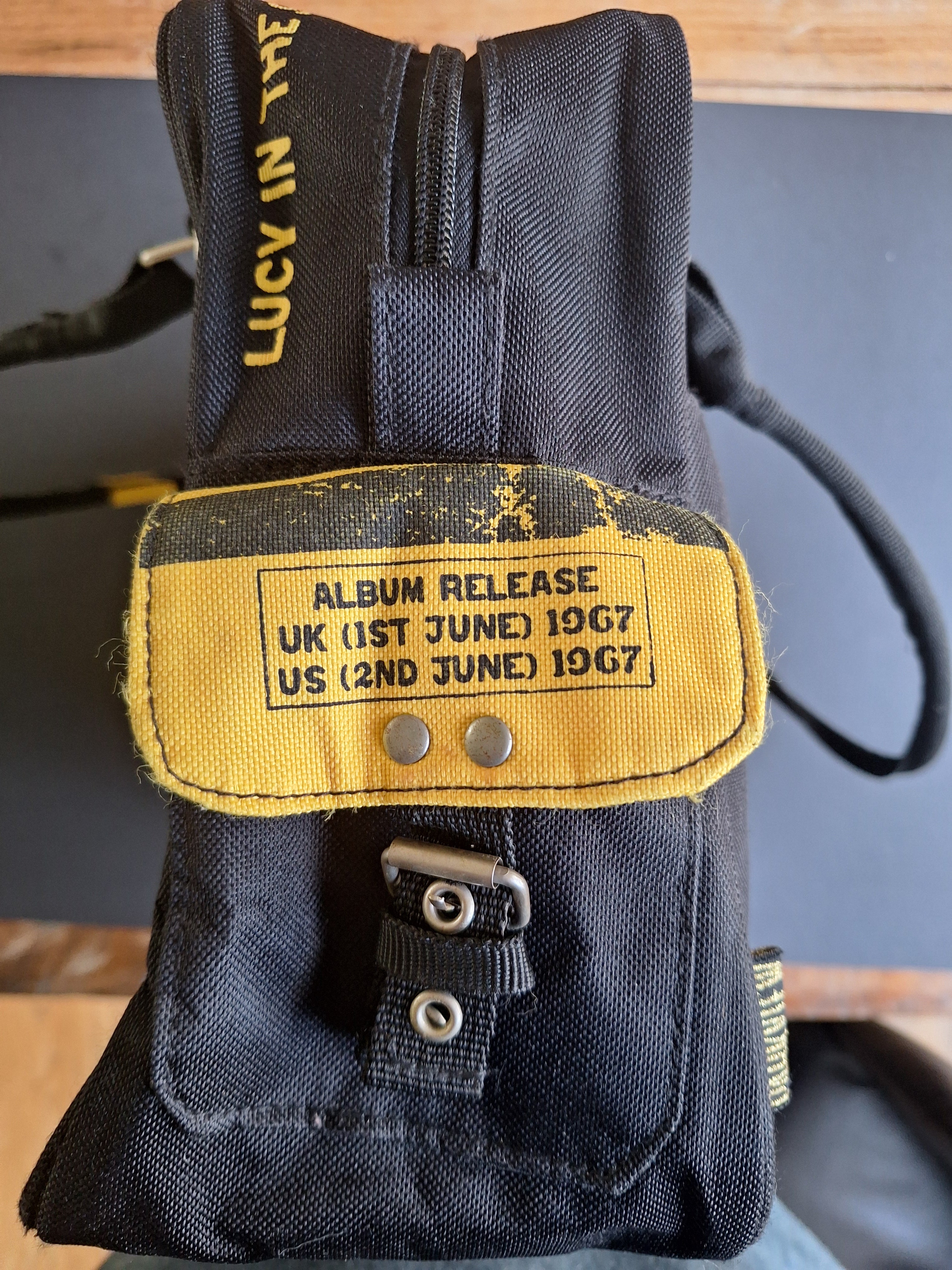 The Beatles Shoulder/Handbag (Black with Yellow Print) | Sgt. Pepper Design