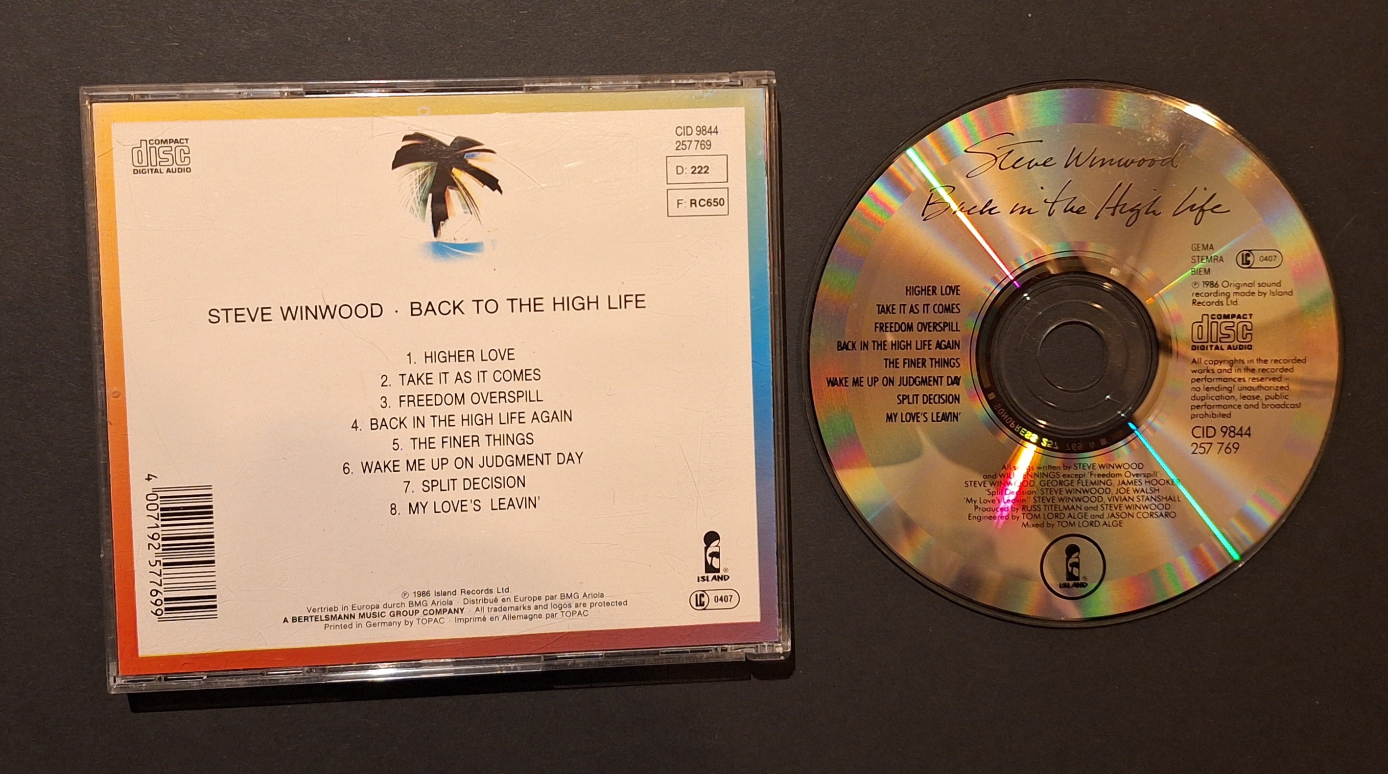 CD - Steve Winwood – Back in the High Life [Vintage]