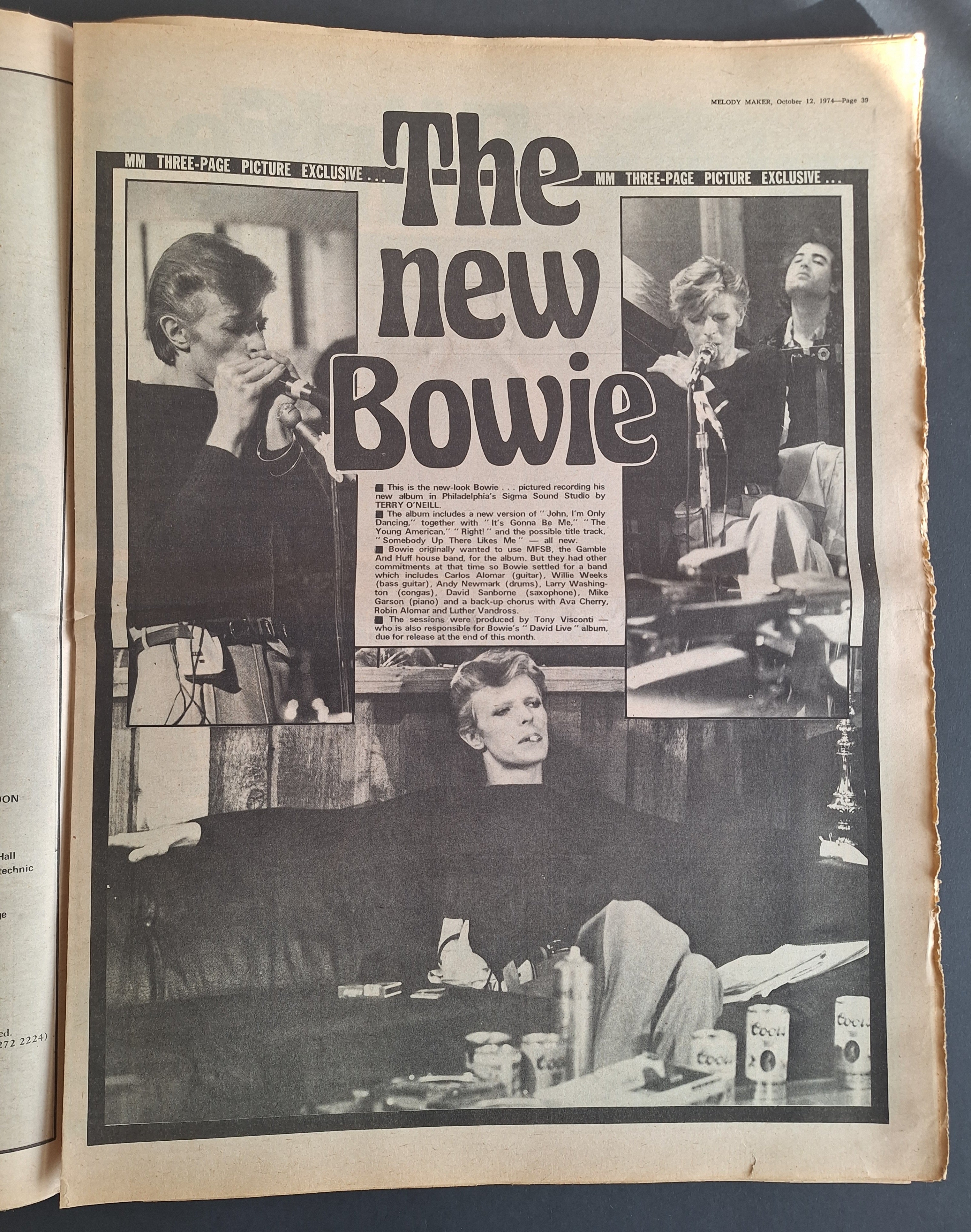 Vintage Music Newspaper Melody Maker – 12 Oct 1974 – David Bowie e.a.