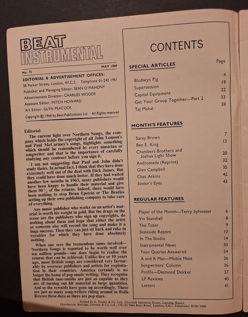 Beat Instrumental – UK, May 1969 Magazine